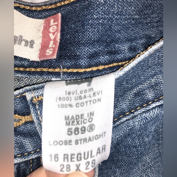 Levi’s Vintage 569 Loose Straight Medium Wash Mid Rise Jeans Size 16Reg - Picture 3 of 11